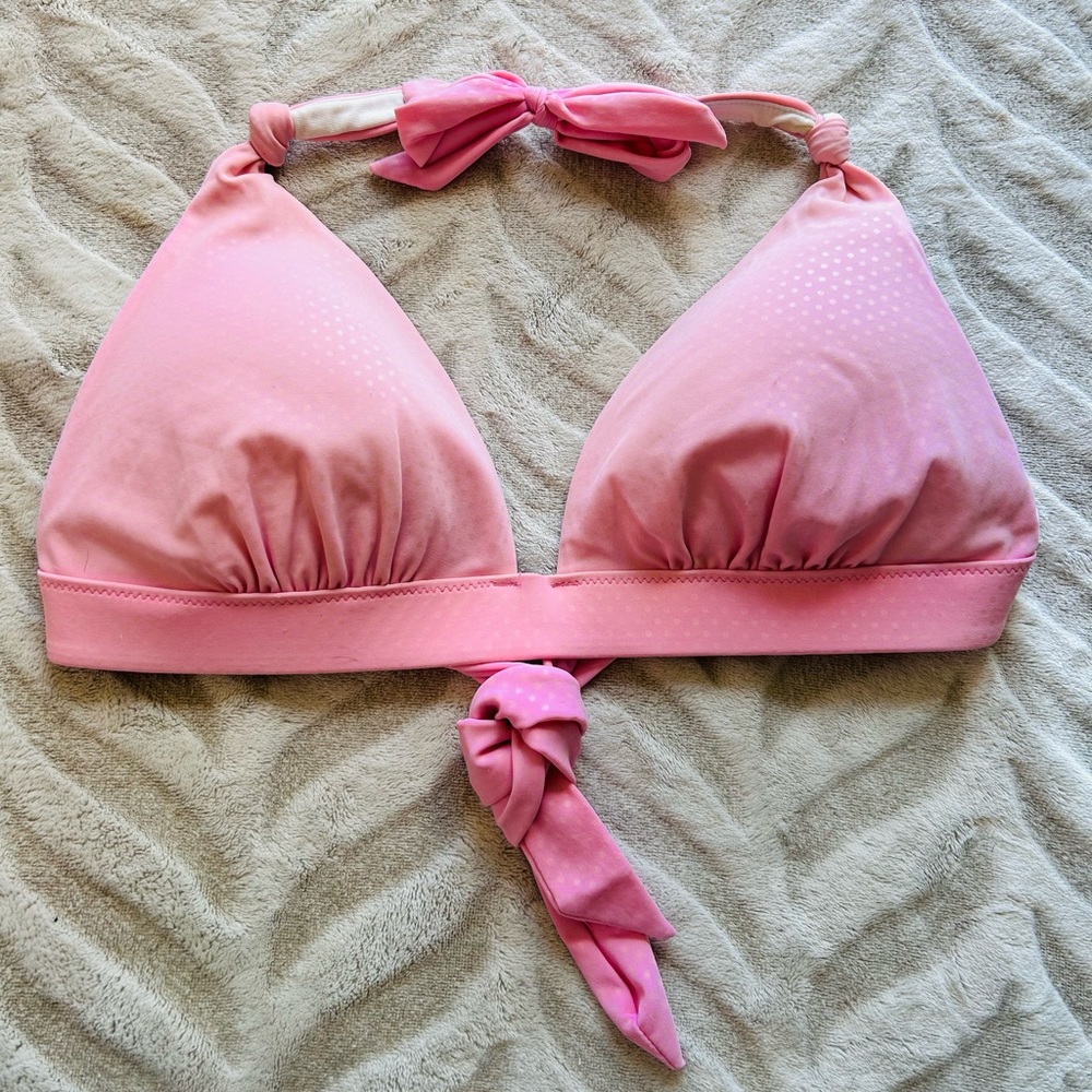 Victoria Secret bikini top pink polka dot large